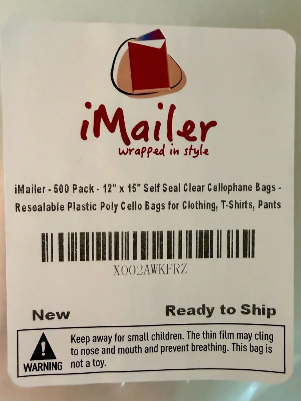 500 Pack Self Seal Clear Cellophane Bags 12
